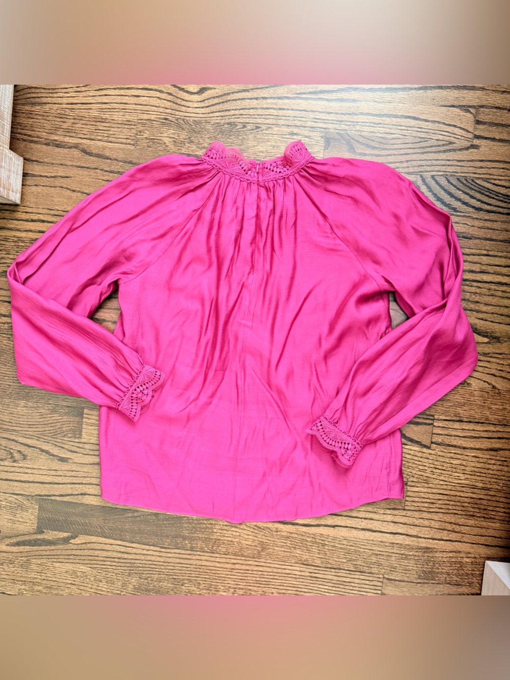 Ann Taylor Lace Trim Blouse - Berry Splash -
Size Small - Picture 4 of 5